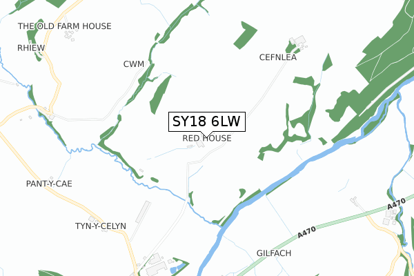 SY18 6LW map - small scale - OS Open Zoomstack (Ordnance Survey)