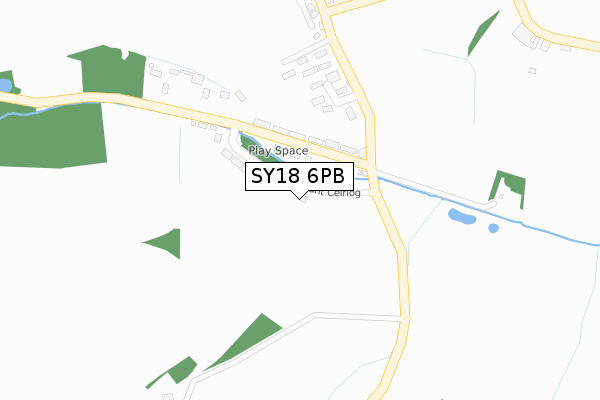 SY18 6PB map - large scale - OS Open Zoomstack (Ordnance Survey)