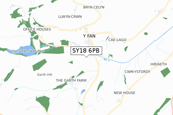 SY18 6PB map - small scale - OS Open Zoomstack (Ordnance Survey)