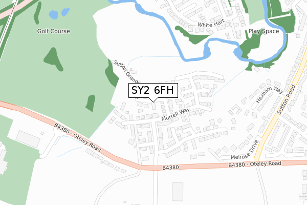 SY2 6FH map - large scale - OS Open Zoomstack (Ordnance Survey)