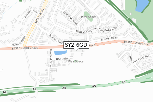 SY2 6GD map - large scale - OS Open Zoomstack (Ordnance Survey)