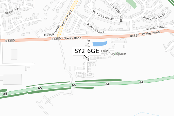 SY2 6GE map - large scale - OS Open Zoomstack (Ordnance Survey)