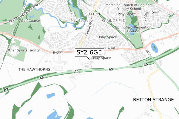 SY2 6GE map - small scale - OS Open Zoomstack (Ordnance Survey)