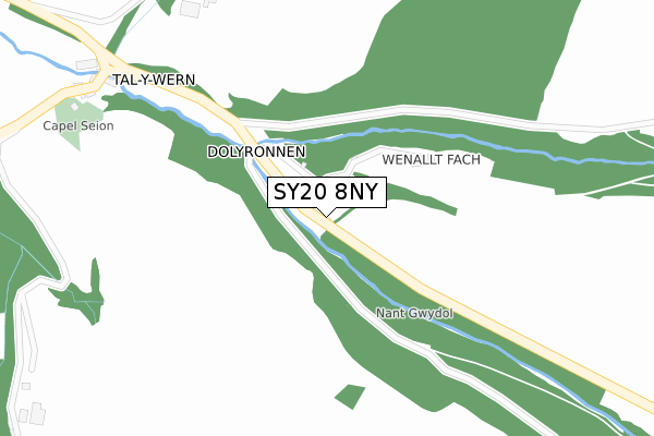 SY20 8NY map - large scale - OS Open Zoomstack (Ordnance Survey)