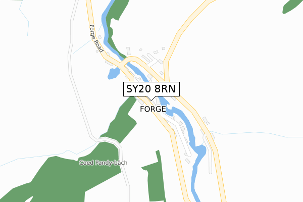 SY20 8RN map - large scale - OS Open Zoomstack (Ordnance Survey)