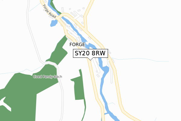 SY20 8RW map - large scale - OS Open Zoomstack (Ordnance Survey)