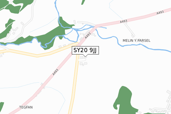 SY20 9JJ map - large scale - OS Open Zoomstack (Ordnance Survey)