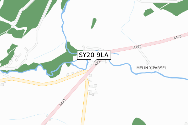 SY20 9LA map - large scale - OS Open Zoomstack (Ordnance Survey)