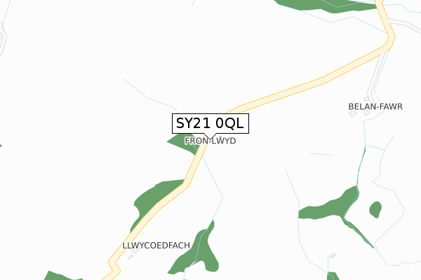 SY21 0QL map - large scale - OS Open Zoomstack (Ordnance Survey)