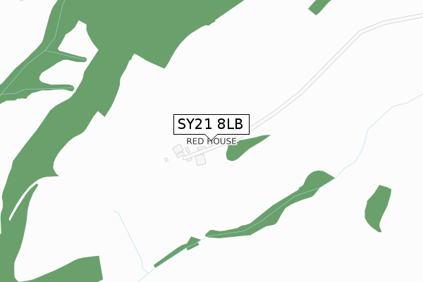 SY21 8LB map - large scale - OS Open Zoomstack (Ordnance Survey)