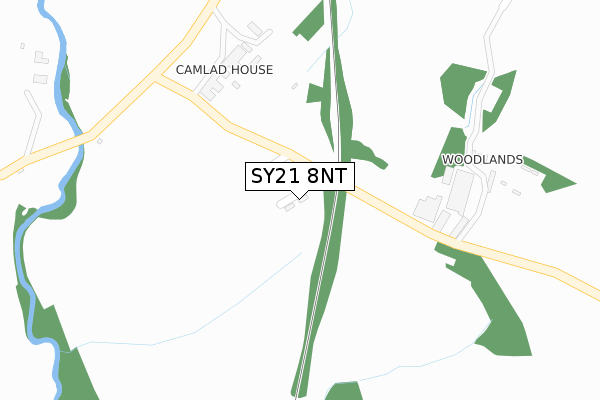 SY21 8NT map - large scale - OS Open Zoomstack (Ordnance Survey)