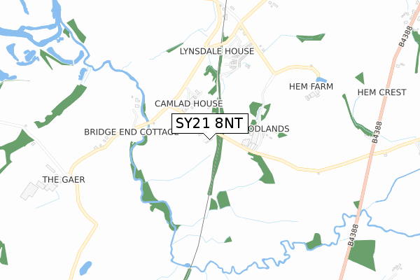 SY21 8NT map - small scale - OS Open Zoomstack (Ordnance Survey)