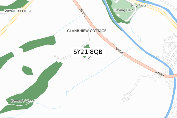 SY21 8QB map - large scale - OS Open Zoomstack (Ordnance Survey)