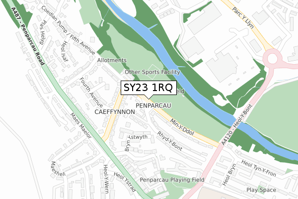 SY23 1RQ map - large scale - OS Open Zoomstack (Ordnance Survey)