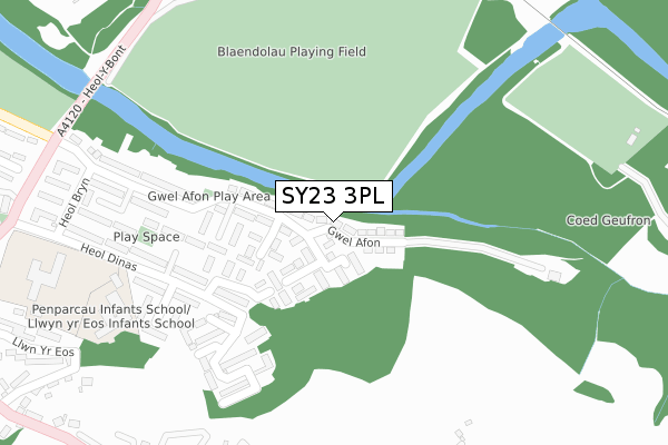 SY23 3PL map - large scale - OS Open Zoomstack (Ordnance Survey)