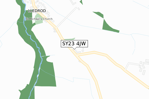 SY23 4JW map - large scale - OS Open Zoomstack (Ordnance Survey)