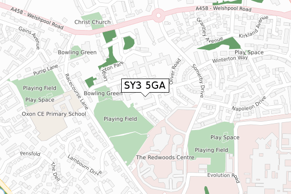 SY3 5GA map - large scale - OS Open Zoomstack (Ordnance Survey)