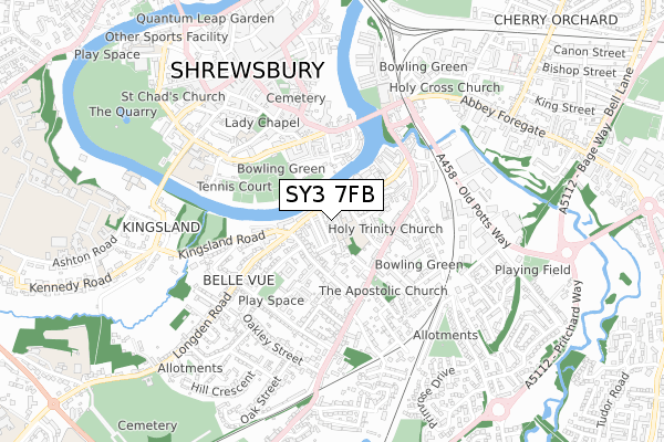 SY3 7FB map - small scale - OS Open Zoomstack (Ordnance Survey)