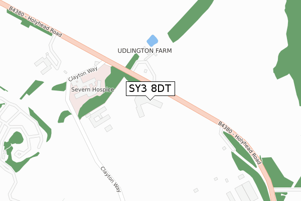 SY3 8DT map - large scale - OS Open Zoomstack (Ordnance Survey)