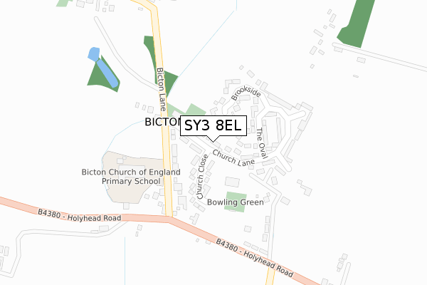 SY3 8EL map - large scale - OS Open Zoomstack (Ordnance Survey)