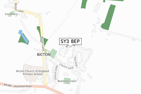 SY3 8EP map - large scale - OS Open Zoomstack (Ordnance Survey)