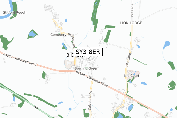 SY3 8ER map - small scale - OS Open Zoomstack (Ordnance Survey)