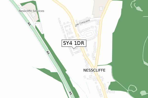 SY4 1DR map - large scale - OS Open Zoomstack (Ordnance Survey)