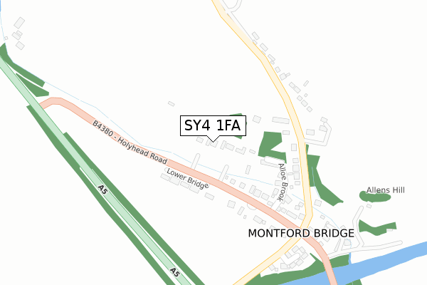 SY4 1FA map - large scale - OS Open Zoomstack (Ordnance Survey)