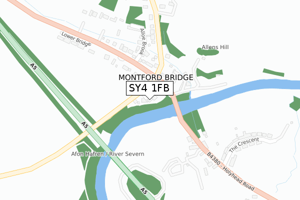SY4 1FB map - large scale - OS Open Zoomstack (Ordnance Survey)