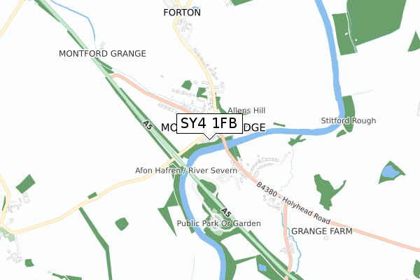 SY4 1FB map - small scale - OS Open Zoomstack (Ordnance Survey)