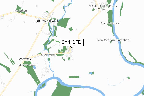 SY4 1FD map - small scale - OS Open Zoomstack (Ordnance Survey)