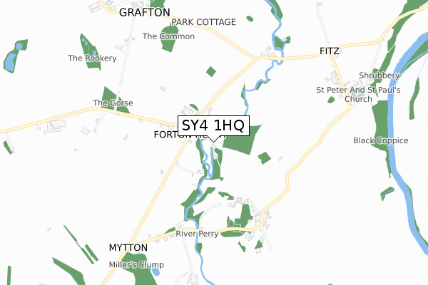 SY4 1HQ map - small scale - OS Open Zoomstack (Ordnance Survey)