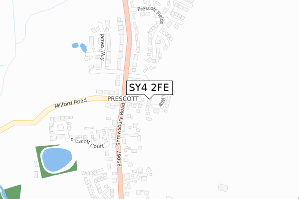 SY4 2FE map - large scale - OS Open Zoomstack (Ordnance Survey)