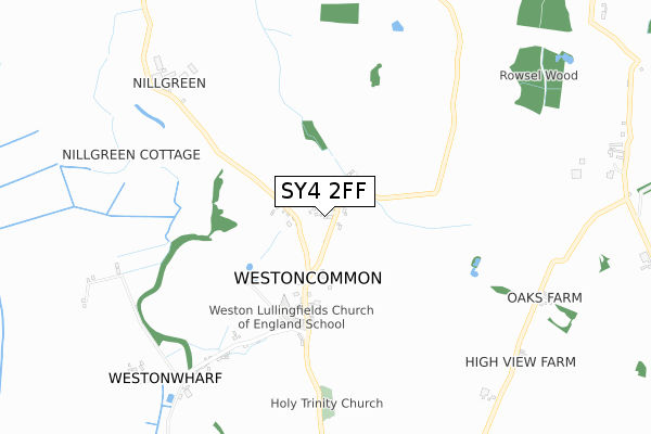 SY4 2FF map - small scale - OS Open Zoomstack (Ordnance Survey)