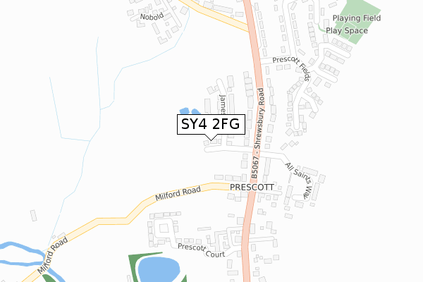 SY4 2FG map - large scale - OS Open Zoomstack (Ordnance Survey)