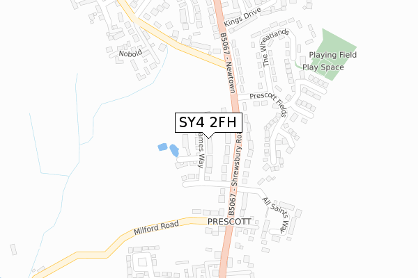 SY4 2FH map - large scale - OS Open Zoomstack (Ordnance Survey)