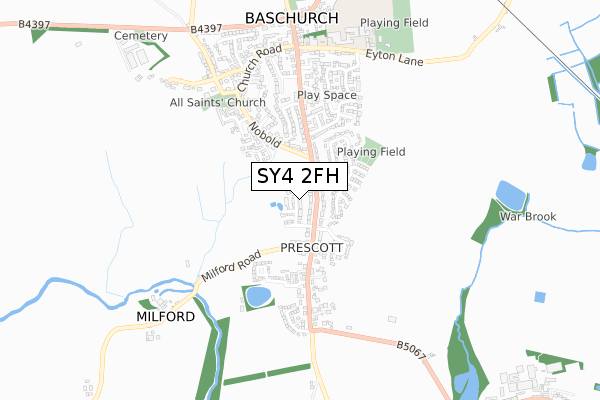 SY4 2FH map - small scale - OS Open Zoomstack (Ordnance Survey)