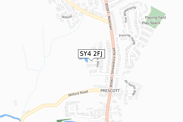 SY4 2FJ map - large scale - OS Open Zoomstack (Ordnance Survey)