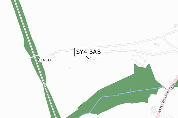 SY4 3AB map - large scale - OS Open Zoomstack (Ordnance Survey)