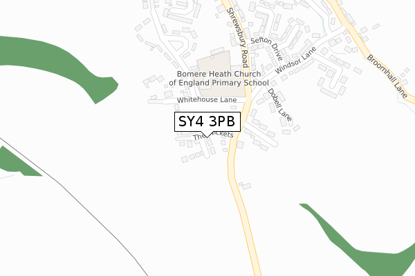 SY4 3PB map - large scale - OS Open Zoomstack (Ordnance Survey)