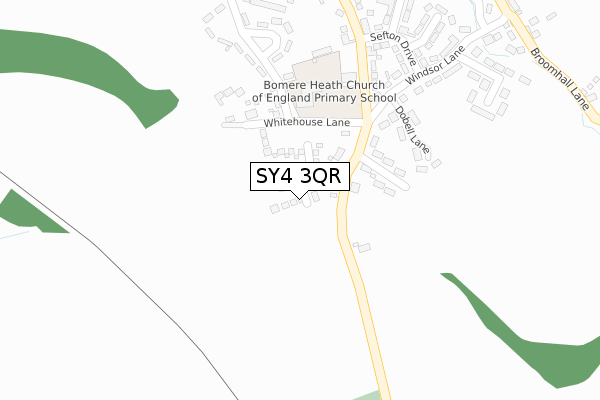 SY4 3QR map - large scale - OS Open Zoomstack (Ordnance Survey)