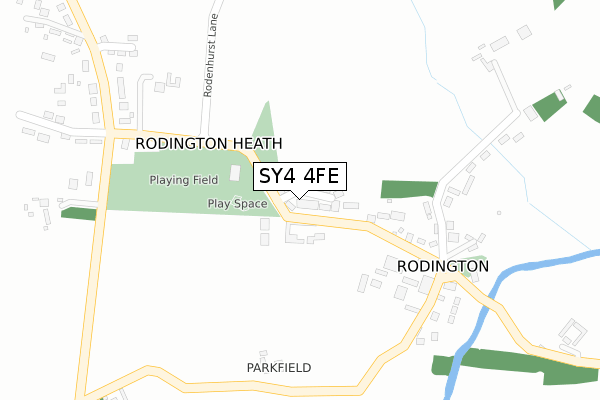 SY4 4FE map - large scale - OS Open Zoomstack (Ordnance Survey)