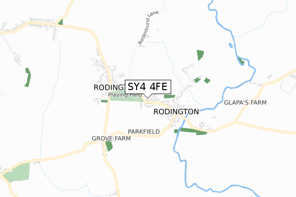 SY4 4FE map - small scale - OS Open Zoomstack (Ordnance Survey)