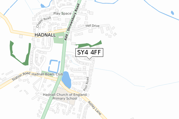 SY4 4FF map - large scale - OS Open Zoomstack (Ordnance Survey)