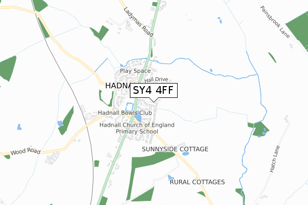 SY4 4FF map - small scale - OS Open Zoomstack (Ordnance Survey)