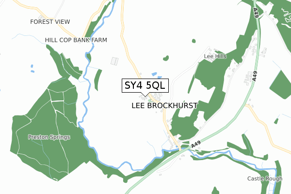 SY4 5QL map - small scale - OS Open Zoomstack (Ordnance Survey)