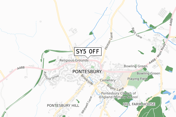 SY5 0FF map - small scale - OS Open Zoomstack (Ordnance Survey)