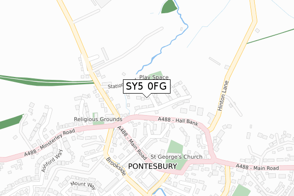 SY5 0FG map - large scale - OS Open Zoomstack (Ordnance Survey)