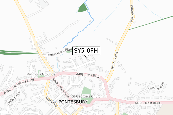 SY5 0FH map - large scale - OS Open Zoomstack (Ordnance Survey)