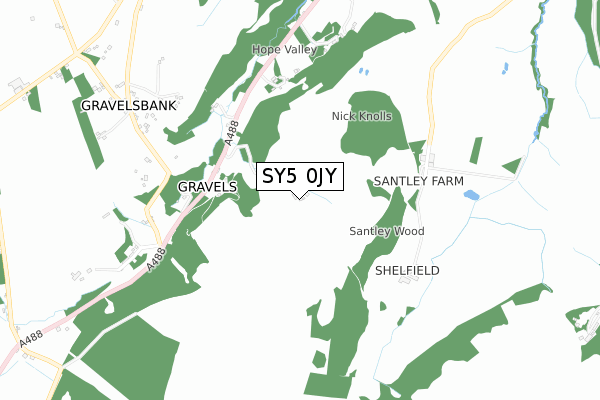 SY5 0JY map - small scale - OS Open Zoomstack (Ordnance Survey)